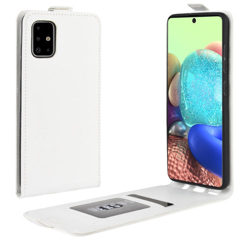 For Galaxy A71 5G R64 Texture Single Vertical Flip Leather Protective Case with Card Slots & Photo Frame, For Galaxy A71 5G