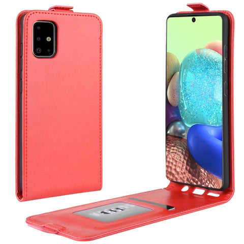 For Galaxy A71 5G R64 Texture Single Vertical Flip Leather Protective Case with Card Slots & Photo Frame, For Galaxy A71 5G
