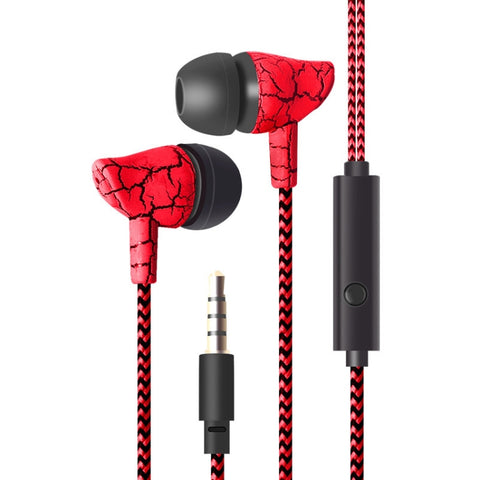 3.5mm Jack Crack Earphone Wired Headset Super Bass Sound Headphone Earbud with Mic for Mobile Phone Samsung Xiaomi MP3 4