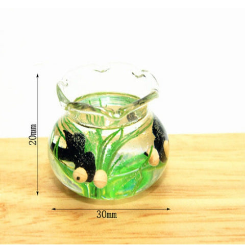 Dollhouse Miniature Transparent Glass Fish Tank Aquarium Toys