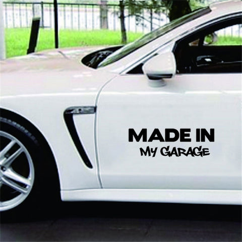 10 PCS MADE IN MY GARAGE Car Styling Stickers Decal Car Body Cool Covers, Size:17.8x5.9cm, Black, Silver
