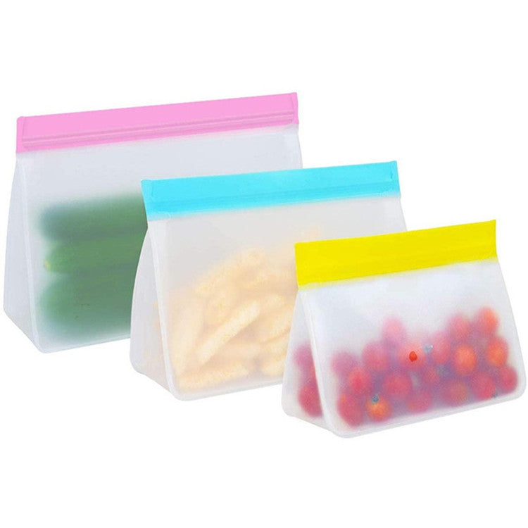 2 Sets PEVA Food Bags Reuse Three-dimensional Thickened Storage Sealed Fresh-keeping Bags, Random Color Delivery, Sealed Fresh-keeping Bags