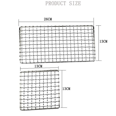 Outdoor Camping Pot Rack Square 304 Stainless Steel Barbecue Mesh Simple Wood Fire Stove Barbecue Grill