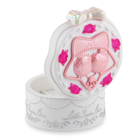 Cute Plastic Rotating Dance Ballet Music Box Children Toys Home Decorations, White, Pink