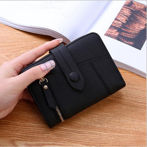 Women Two-folding Wallet Multi-function Clutch Bag Small Wallet, Two-folding Black, Two-folding Green