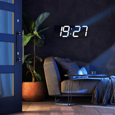 Creative Wall Clock Alarm Clock Simple Remote Control Perpetual Calendar Electronic Clock US Plug, Single-sided Remote Control