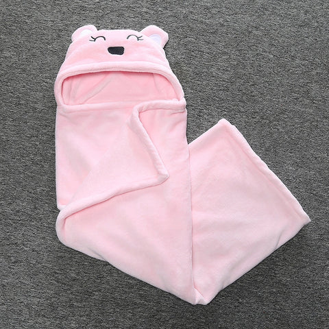 Cute Animal Cartoon Babies Blanket Kids Hooded Bathrobe Toddler Baby Bath Towel