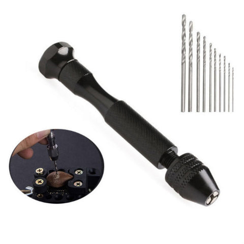 11 In1 Mini Manual Drill With Drill Plastic Walnut Wenwan Punching Tool, 11 In 1 / Set