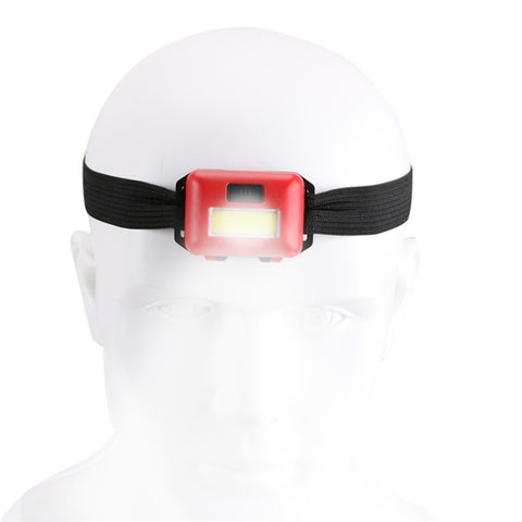 2 PCS Mini COB LED Headlamp Adjustable Camping Torch Lamp Light with 3 Modes, Black, Blue, Red, White