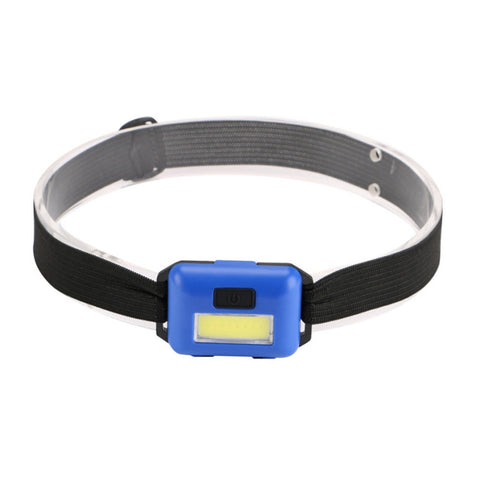 2 PCS Mini COB LED Headlamp Adjustable Camping Torch Lamp Light with 3 Modes, Black, Blue, Red, White