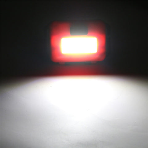 2 PCS Mini COB LED Headlamp Adjustable Camping Torch Lamp Light with 3 Modes, Black, Blue, Red, White
