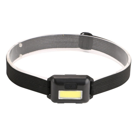 2 PCS Mini COB LED Headlamp Adjustable Camping Torch Lamp Light with 3 Modes, Black, Blue, Red, White