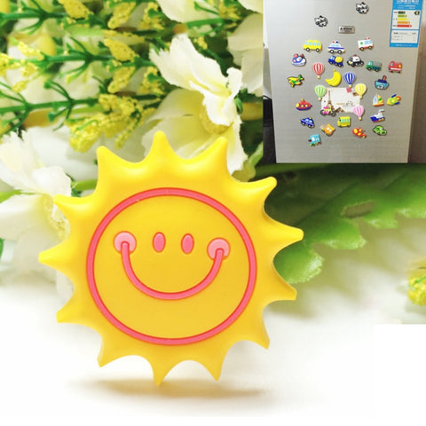 10 PCS Home Fridge Magnets Decorative Message Stickers Children Whiteboard Stickers, Cloud, Rainbow, Sunflower, Coconut Tree, Yellow Sun, Castle