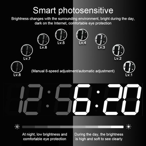 Multifunctional LED Wall Clock Creative Digital Clock, Hollow Remote Control, Sealed Box Remote Control