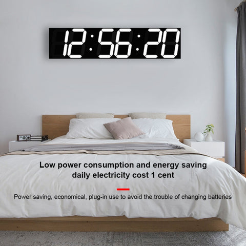 Multifunctional LED Wall Clock Creative Digital Clock, Hollow Remote Control, Sealed Box Remote Control