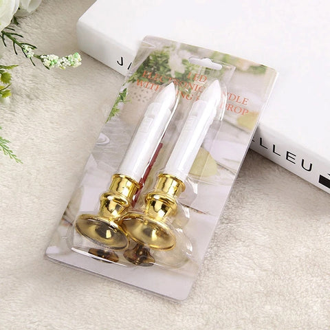 2 PCS Artificial Long Candle Light Plastic Electronic Candle