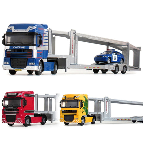Alloy 1:50 Double-Deck Car Transporter Truck Diecast  Vehicle Model Toy