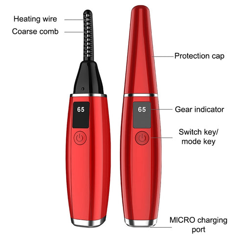 Electric Eyelash Curler  Charging Beauty Tool, 380mAh (Red), 380mAh (Black), 380mAh (White)