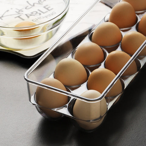 Kitchen Refrigerator Storage Box Compartment with Lid Egg Storage Box, 12 Grid, 14 Grid, 21 Grid