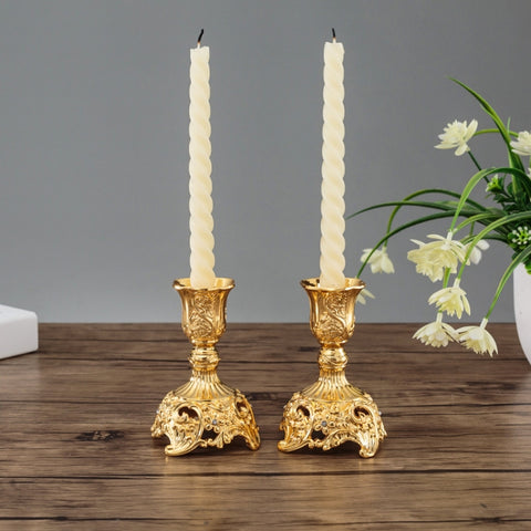 Two PCS/Set Sapphire Single Candle Light Dinner Candle Holder Decoration Wedding Candle Holder, 7.6X7.6X10cm, 7.6X7.6X18.8cm