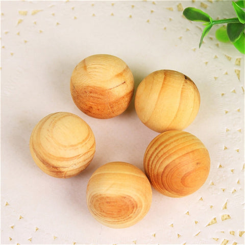 5pcs / Set Wooden Anti-Mold Moth Repellent Insect-Repellent Natural Camphor Balls Wooden Balls