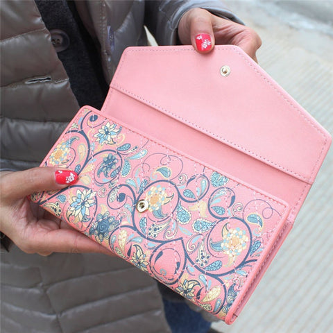 Fashion Ladies Leather Clutch Bag Purse Long Cartoon Wallet Coin Purse