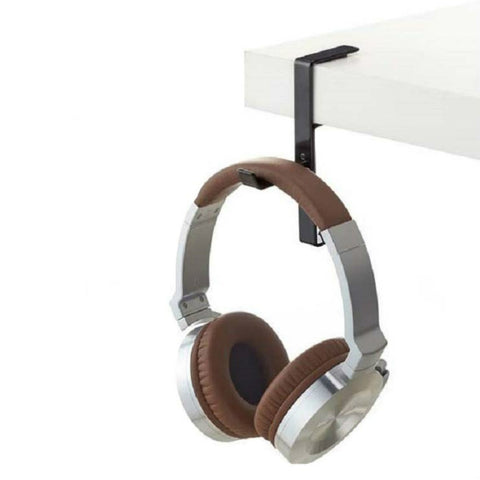 Headphone Stand Desktop Headset Hook Metal Bag Hanger, Black, White