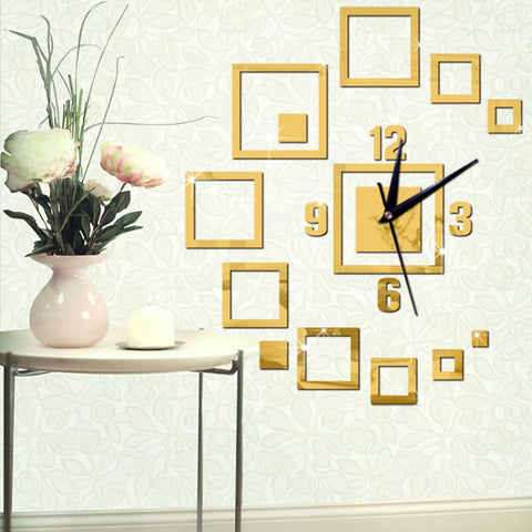 Wall Clocks Mirror 3D Stereo Acrylic Living Room Bedroom Decoration Wall Clock Fashion DIY Creative Wall Clock