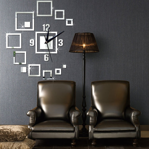 Wall Clocks Mirror 3D Stereo Acrylic Living Room Bedroom Decoration Wall Clock Fashion DIY Creative Wall Clock