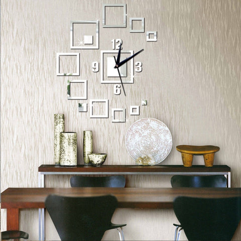 Wall Clocks Mirror 3D Stereo Acrylic Living Room Bedroom Decoration Wall Clock Fashion DIY Creative Wall Clock