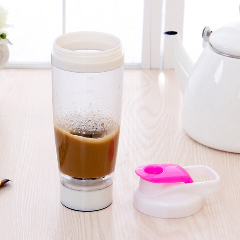 600ML Mixer Water Bottle Portable Electric Protein Automatic Creative Coffee Milk Cup