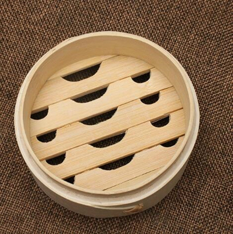 Xiaolongbao Bamboo Steamer Household Steamed Dumpling Cage Drawer Multi Layer Deepened Bamboo Steaming Rack, 10cm Cage, 13cm Cover, 13cm Cage