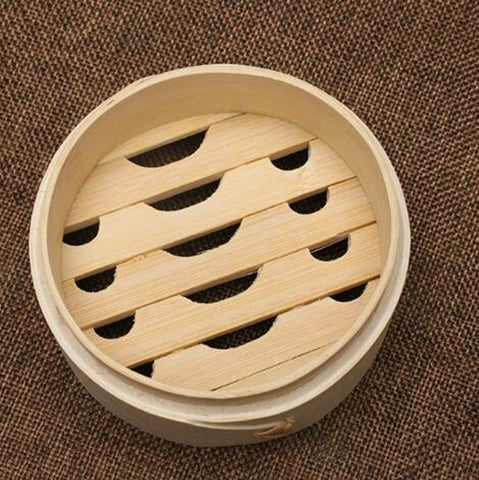 Xiaolongbao Bamboo Steamer Household Steamed Dumpling Cage Drawer Multi Layer Deepened Bamboo Steaming Rack, 10cm Cage, 13cm Cover, 13cm Cage