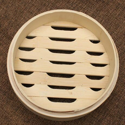 Xiaolongbao Bamboo Steamer Household Steamed Dumpling Cage Drawer Multi Layer Deepened Bamboo Steaming Rack, 10cm Cage, 13cm Cover, 13cm Cage