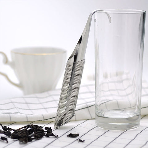 LScook Stainless Steel Tea Strainer Amazing Tea Infuser Pipe Design Touch Feel Good Holder Tool Tea Spoon Infuser Filter, Pipe Shape