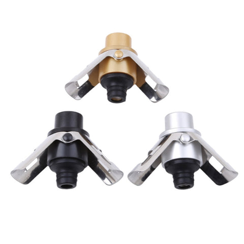 Push-button Stainless Steel Pumping Champagne Stopper Sparkling Champagne Snap Wing Vacuum Wine Stopper, 2 PCS  Push-button Wine Bottle Stopper(Black), 2 PCS  Push-button Wine Bottle Stopper(Gold), 2 PCS  Push-button Wine Bottle Stopper(Silver)