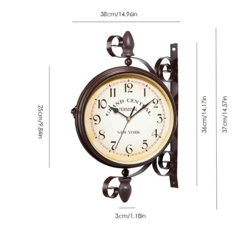 Classic Creative Cafe Decoration Bar Double-sided Wall Clock, Double-sided Wall Clock