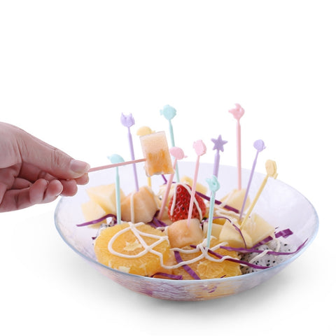 Creative Animal Cartoon Fruit Cake Fork Sign, Random Color Delivery