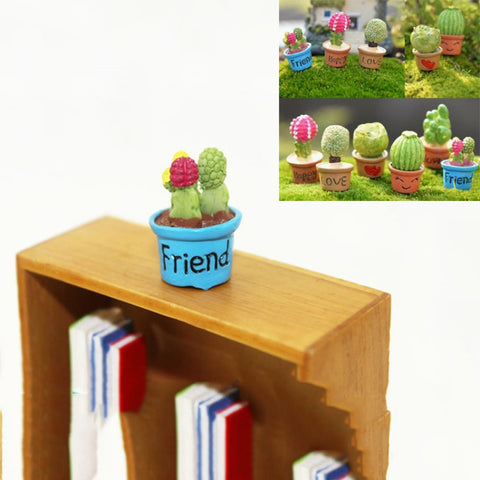 Mini Cute Potted Artificial Plant Flower Miniature Doll House Decoration Accessories, Blue, Baby, Love Heart, Flower, Love