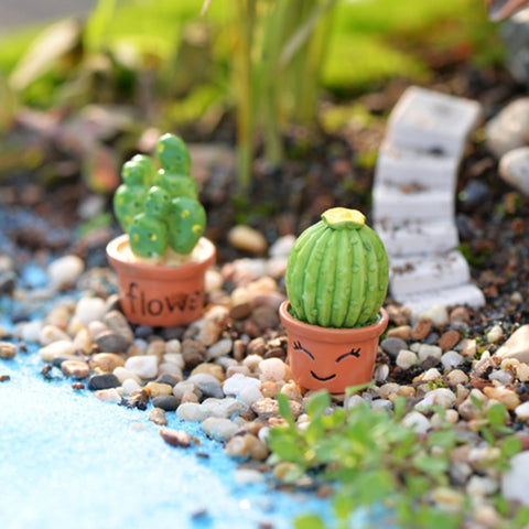 Mini Cute Potted Artificial Plant Flower Miniature Doll House Decoration Accessories, Blue, Baby, Love Heart, Flower, Love