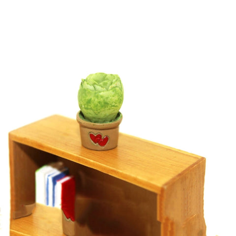 Mini Cute Potted Artificial Plant Flower Miniature Doll House Decoration Accessories, Blue, Baby, Love Heart, Flower, Love