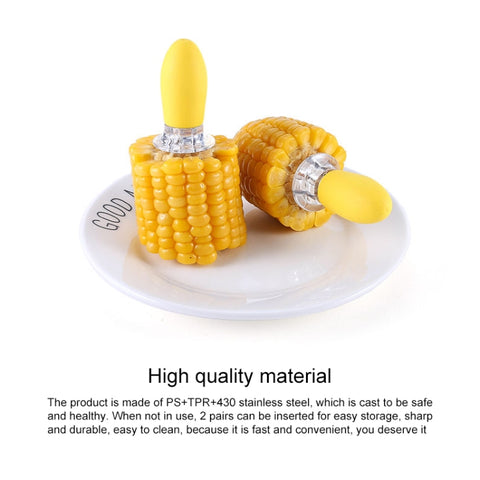 5 Pairs Outdoor BBQ Stainless Steel Corn Fork Fruit Fork Corn Device