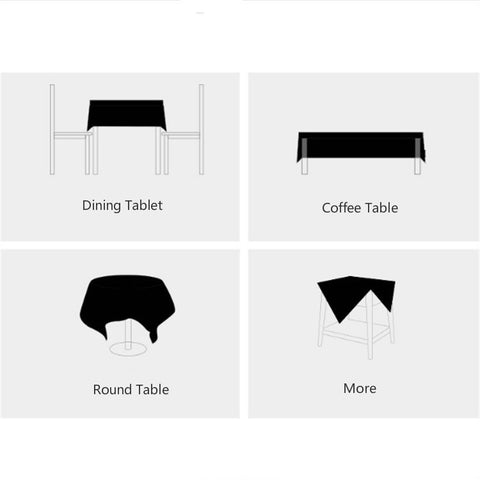 Square Lattice Embroidered Tablecloth Pure Color Cotton Linen Tassel Rectangular Coffee Table Mat, 140x220cm, 140x240cm, 140x260cm, 140x300cm