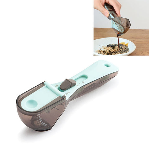 Kitchen Tool Plastic Measuring Spoon Adjustable Baking Tool Measuring Spoon, 1 Large 1 Small Set, 4 PCS Small, 3 PCS Large