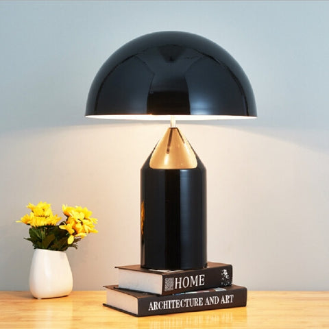 E14 LED Metal Mushroom Table Lamp Bedroom Decorative Table Lamp EU Plug, S Black, L Black, S White, L White, S Gold, L Gold
