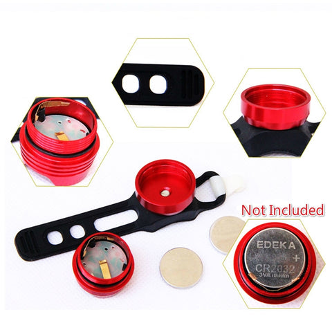 Aluminum Bicycle Cycling Front Rear Tail Helmet Red White LED Flash Lights Safety Warning Lamp Cycling Caution Light Waterproof, White Light White Case, Red Light Black Case, White Light Black Case, Red Light Blue Case, White Light Blue Case           ...