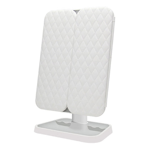 Simple & Stylish LED Three-Fold Square Makeup Mirror, Plug-in Monochrome Lamp, Charging Model Monochrome Lamp, Charging Model Three-color Light