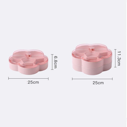 Flower-shaped Transparent Wedding Candy Snack Dried Fruit Storage Box, Single Layer, Double Layer