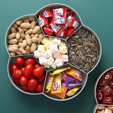 Flower-shaped Transparent Wedding Candy Snack Dried Fruit Storage Box, Single Layer, Double Layer