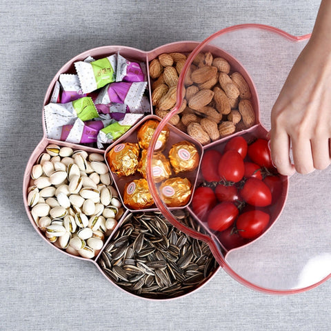 Flower-shaped Transparent Wedding Candy Snack Dried Fruit Storage Box, Single Layer, Double Layer